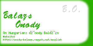 balazs onody business card